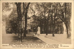 Main Building, College of William and Mary Williamsburg, VA Postcard Postcard