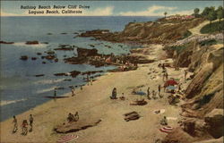 Bathing Beach Below Cliff Drive Laguna Beach, CA Postcard Postcard