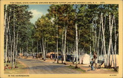 Fish Creek State Camping Grounds Saranac Lake, NY Postcard Postcard