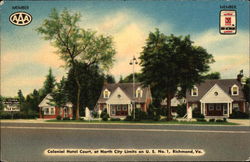 Colonial Hotel Court Richmond, VA Postcard Postcard