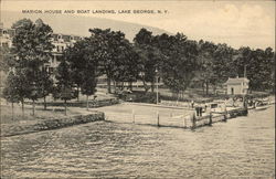 Marion House and Boat Landing Lake George, NY Postcard Postcard