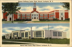 Emmet Belknap Junior High School & North Park Junior High School Lockport, NY Postcard Postcard