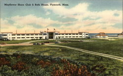 Mayflower Shore Club & Bath House Plymouth, MA Postcard Postcard