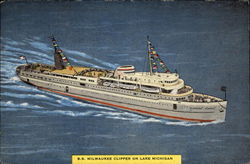 SS Milwaukee Clipper on Lake Michigan Postcard