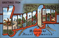 Greetings From Kansas City Missouri - "Heart of America" Postcard Postcard