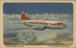 Convair-2300 in Flight - Mid-Continent Airlines Postcard