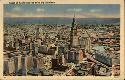 Heart of Cleveland as seen by Airplane Ohio Postcard Postcard