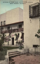 Entrance to Inner Court, De La Guerra Studios Postcard