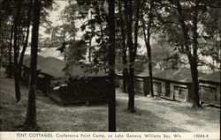 Tent Cottages, Conference Point Camp on Lake Geneva Williams Bay, WI Postcard Postcard