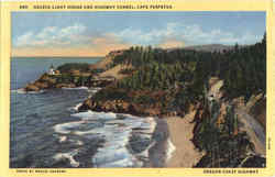 Heceta Light House And Highway Tunnel Lighthouses Postcard Postcard