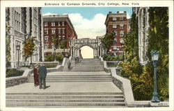 Entrance to Campus Grounds, City College Postcard