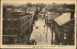 Flood Scene on East State Street, High Water Mark on Buildings Postcard