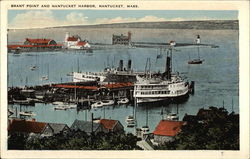 Brant Point and Nantucket Harbor Massachusetts Postcard Postcard