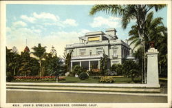 John D. Spreckel's Residence Postcard