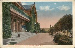 Entrance to Residence of John Sloane Lenox, MA Postcard Postcard