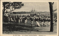 On Drill Field, U. S. Naval Training Station Newport, RI Postcard Postcard