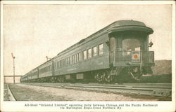 All-Steel "Oriental Limited" Trains, Railroad Postcard Postcard