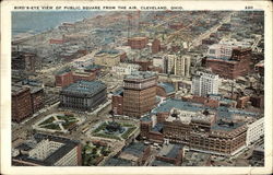 Bird's-Eye View of Public Square from the Air Postcard