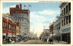 Elm Street West from St. Paul Street Dallas, TX Postcard Postcard