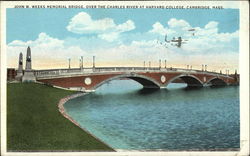 John W. Weeks Memorial Bridge, Over the Charles River at Harvard College Postcard