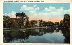 Goodale Park shwoing White Cross Hospital Columbus, OH Postcard Postcard