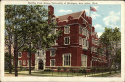 Martha Cook Home, University of Michigan Postcard