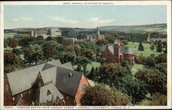 Cornell University - Campus South from Library Tower Postcard