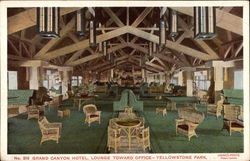 Grand Canyon Hotel, Lounge Toward Office Postcard