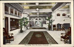 The Lobby, Fort Pitt Hotel Pittsburgh, PA Postcard Postcard