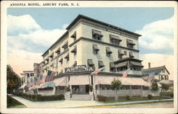 View of Ansonia Hotel Asbury Park, NJ Postcard Postcard