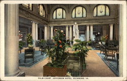 Palm Court, Jefferson Hotel Postcard