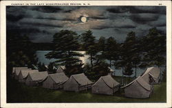 Camping in the Lake Winnipesaukee Region New Hampshire Postcard Postcard