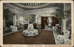 Ladies' parlor, Hotel Latham Postcard