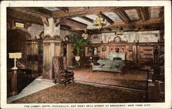 The Lobby, Hotel Piccadilly, 227 West 45th Street at Broadway Postcard