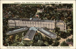 Aeroplane View, Battle Creek Sanitarium Michigan Postcard Postcard