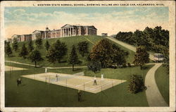 Western State Normal School showing Incline and Cable Car Kalamazoo, MI Postcard Postcard