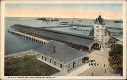 C. & O. Station and Pier Newport News, VA Postcard Postcard