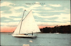 Sailing at Long Island Postcard