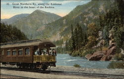 Great Northern Railway along the Kootenai River Railroad (Scenic) Postcard Postcard