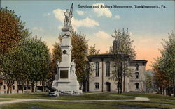 Soldiers and Sailors Monument Tunkhannock, PA Postcard Postcard