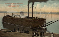 Mississippi River Steamboat Loaded with Cotton New Orleans, LA Postcard Postcard