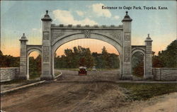 Entrance to Gage Park Topeka, KS Postcard Postcard