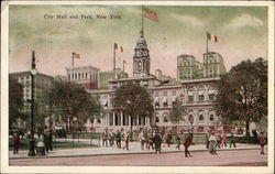 City Hall and Park New York, NY Postcard Postcard