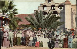 The bells of San Gabriel Mission Postcard