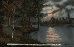 View in Fairmount Park by Night Postcard