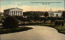 View of Centennial Park, showing Parthenon and Maize Nashville, TN Postcard Postcard