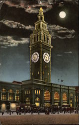 Clock Tower Lit Up at Night San Francisco, CA Postcard Postcard