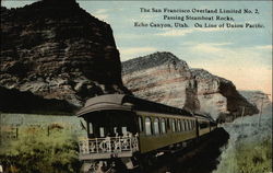 The San Francisco Overland Limited No. 2, Passing Steamboat Rocks Postcard