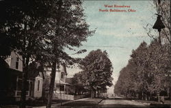 Looking Up West Broadway Postcard