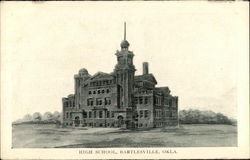 High School Building Bartlesville, OK Postcard Postcard